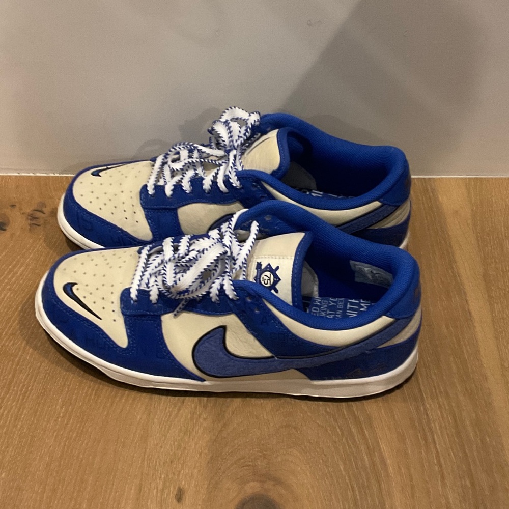 Nike Kids Jackie Robinson White and Blue Low-Top Sneakers
